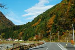 紅葉した山々【早川町奈良田付近】_04