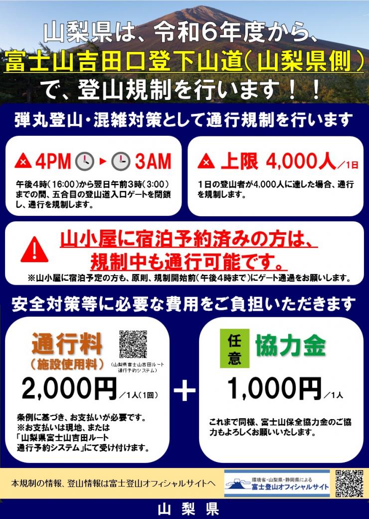 富士山登山規制2024_表